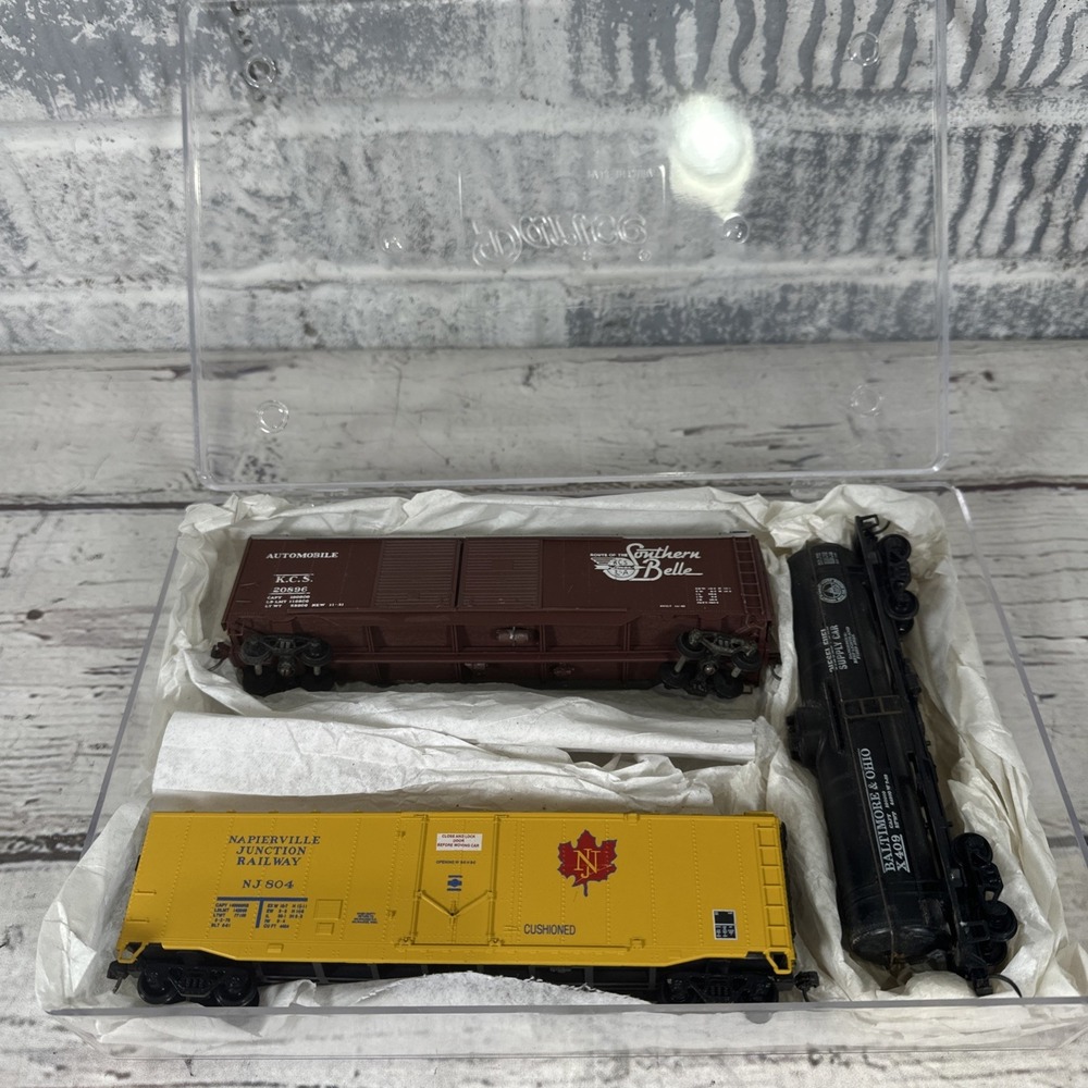 K-Line O Gauge Freight Car Lot B&O Tank KCS Southern Belle Naperville Boxcar 3pc